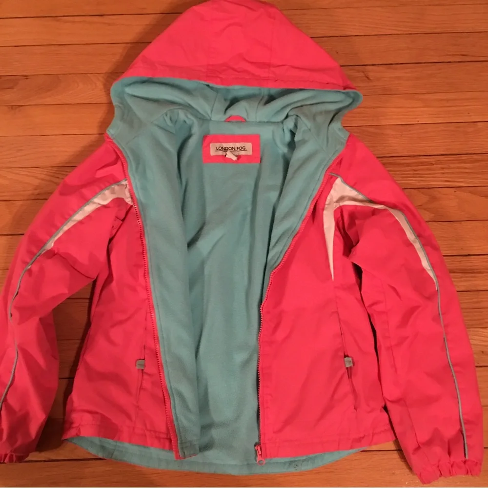 London Fog coat jacket for a girl L14/16 + Circo pink turtleneck 100% cotton